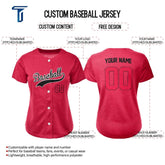 Rose Red Custom Classic Full Button Baseball Jersey for Women